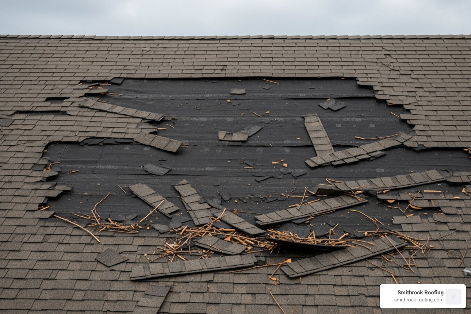 wind damage to roof shingles