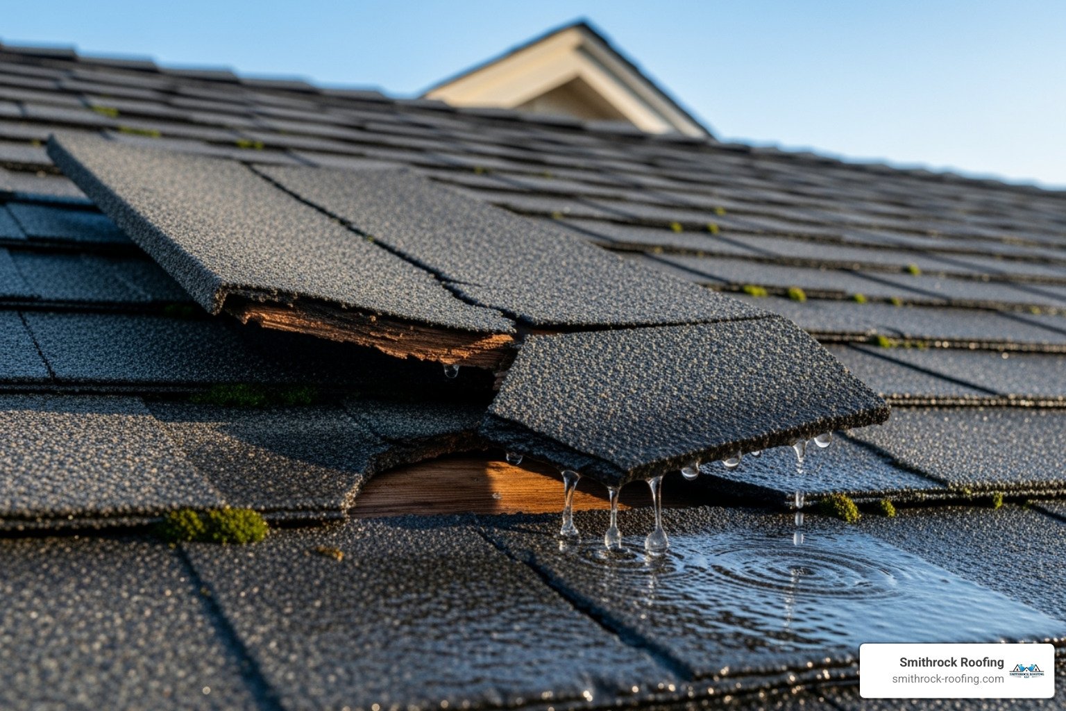 broken roof tile leak