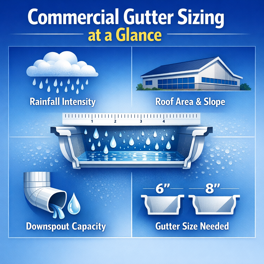 Commercial Gutter Sizing at a Glance