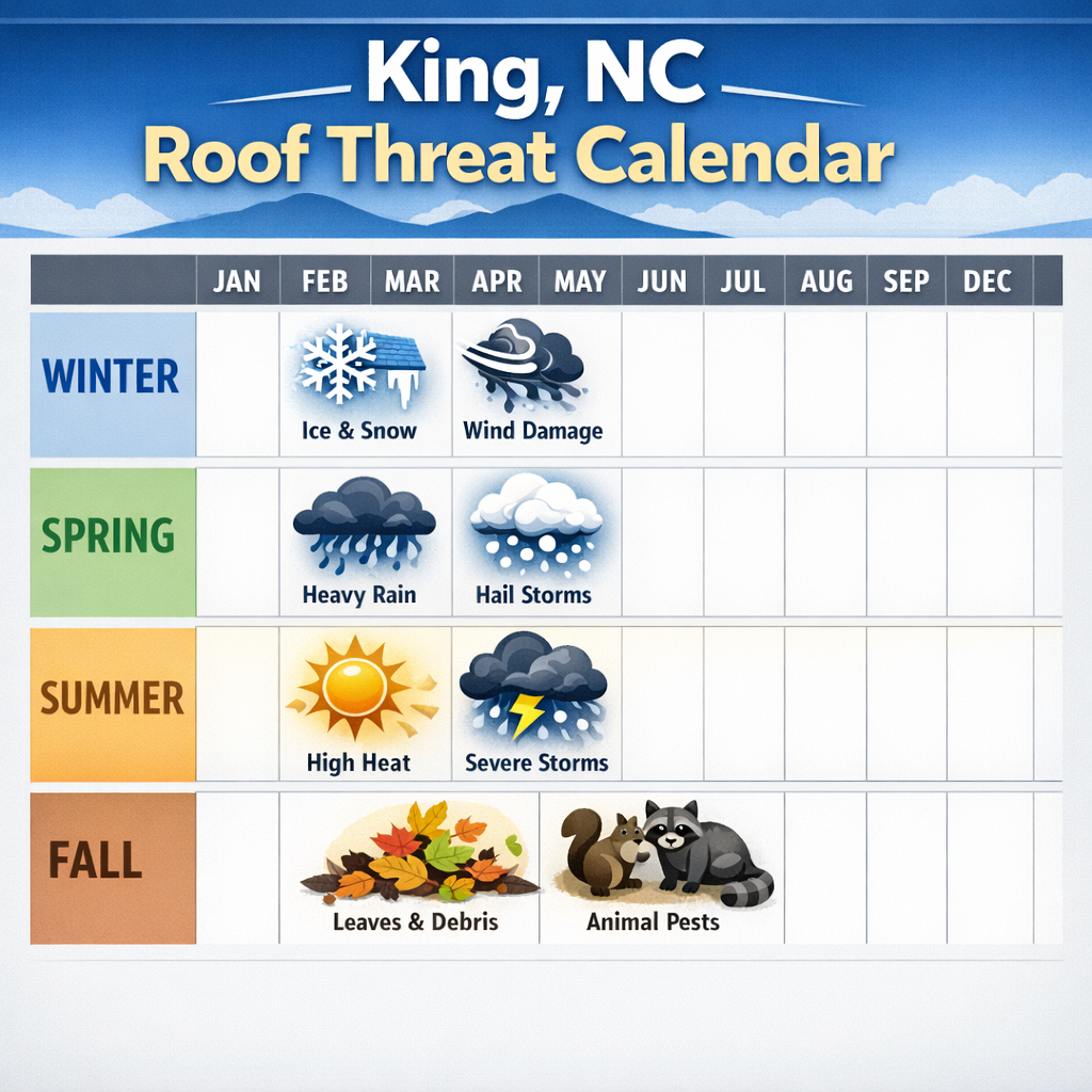 King, NC Roof Threat Calendar
