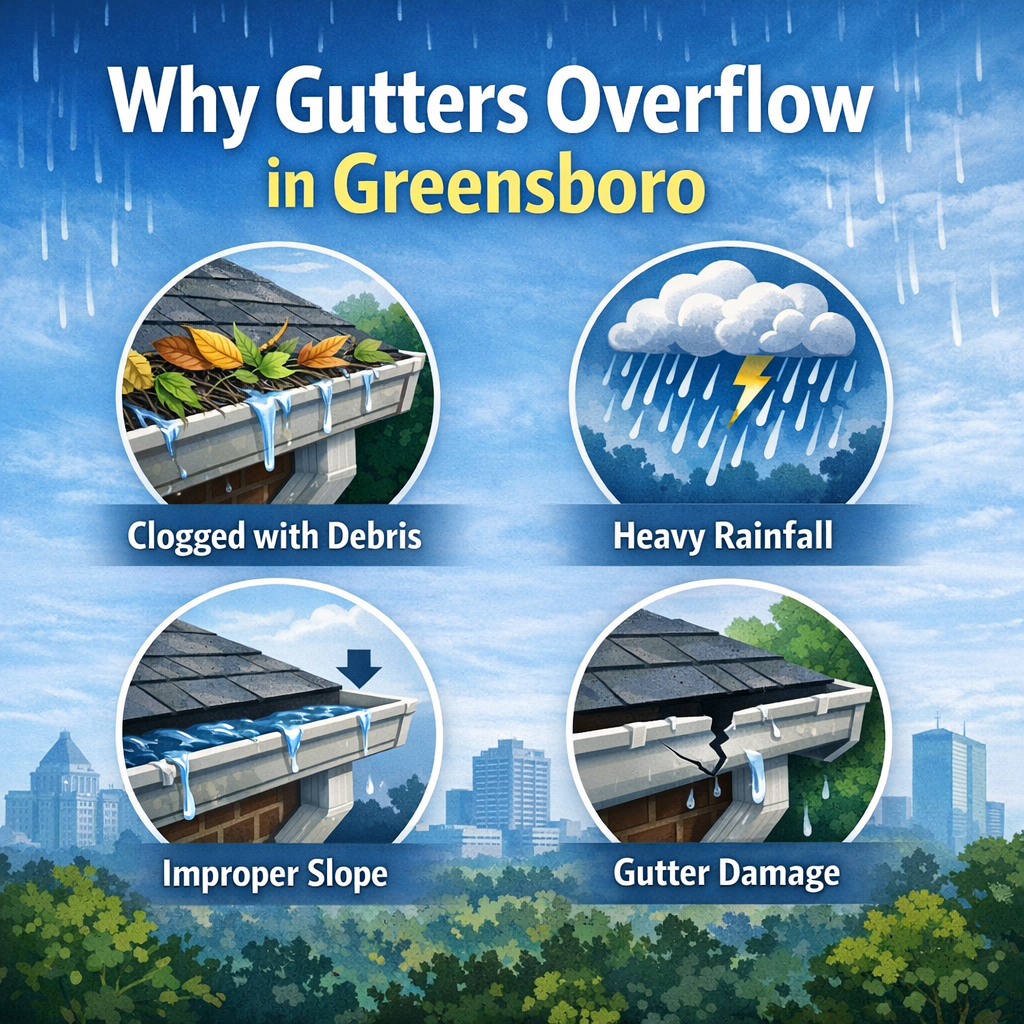Why Gutters Overflow in Greensboro