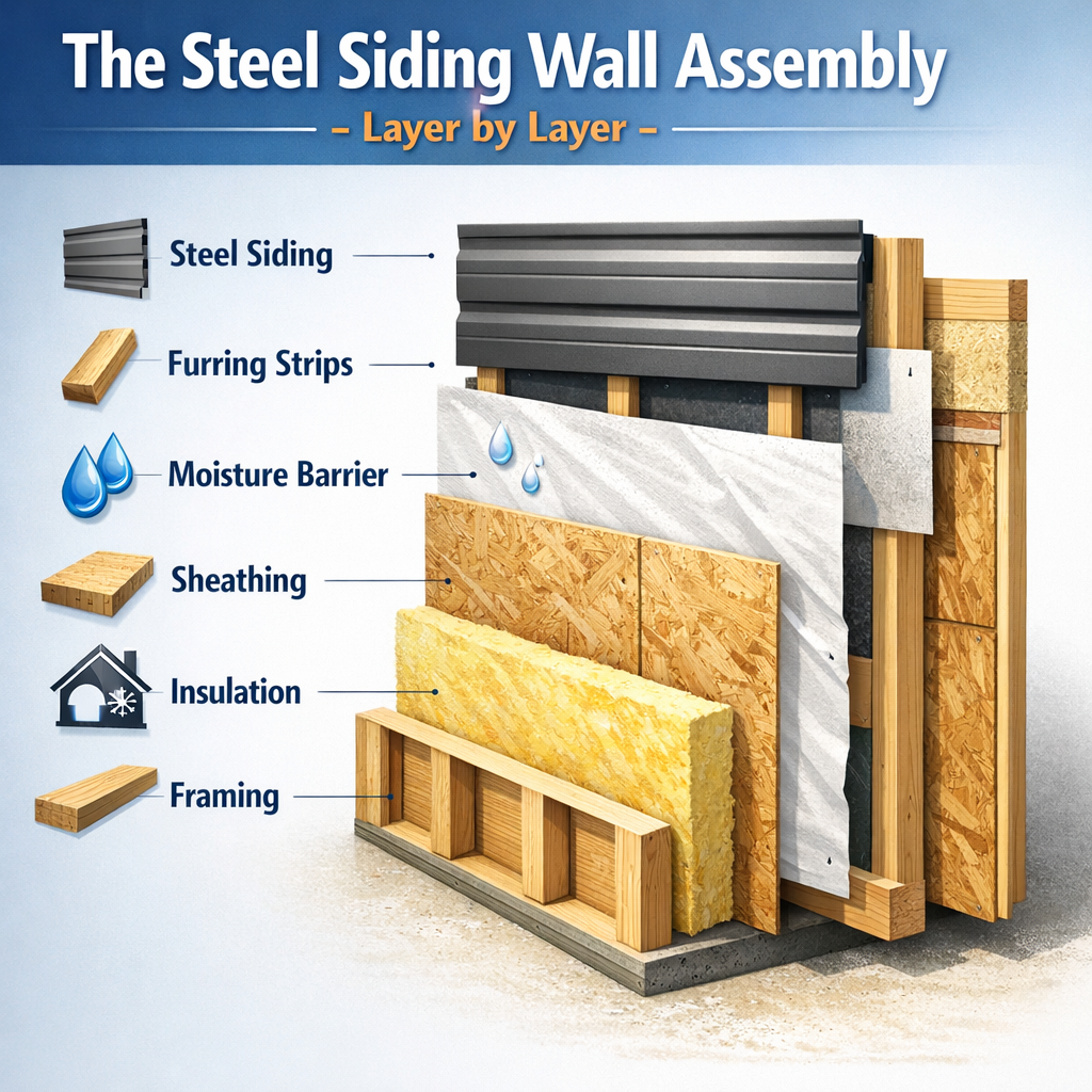 The Steel Siding Wall Assembly — Layer by Layer