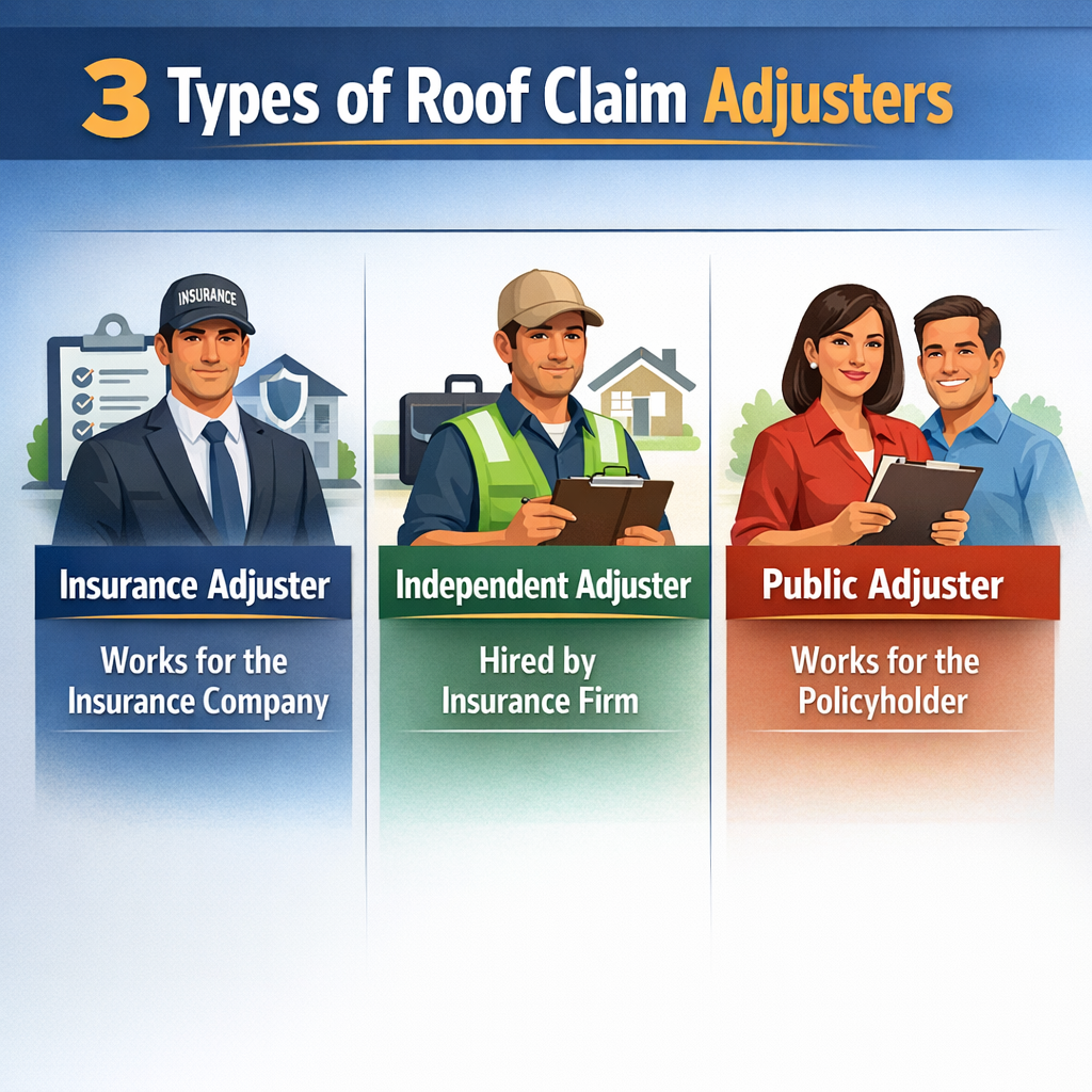 3 Types of Roof Claim Adjusters