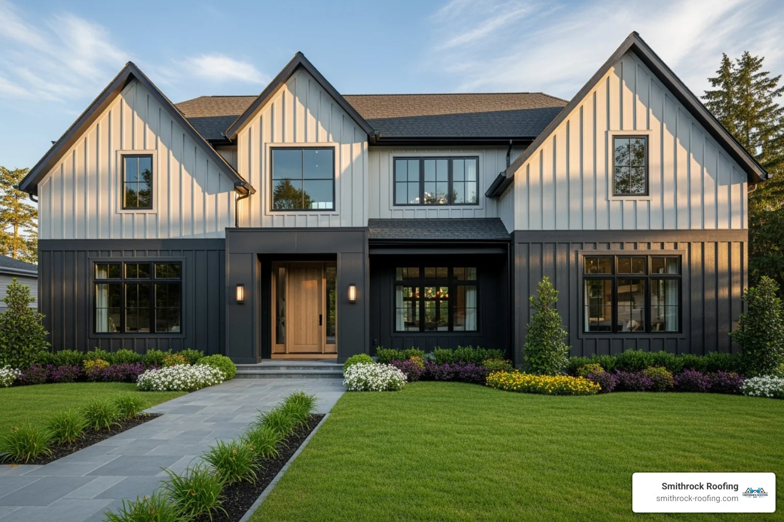home with trendy board-and-batten style siding - siding contractors home with trendy board-and-batten style siding - siding contractors