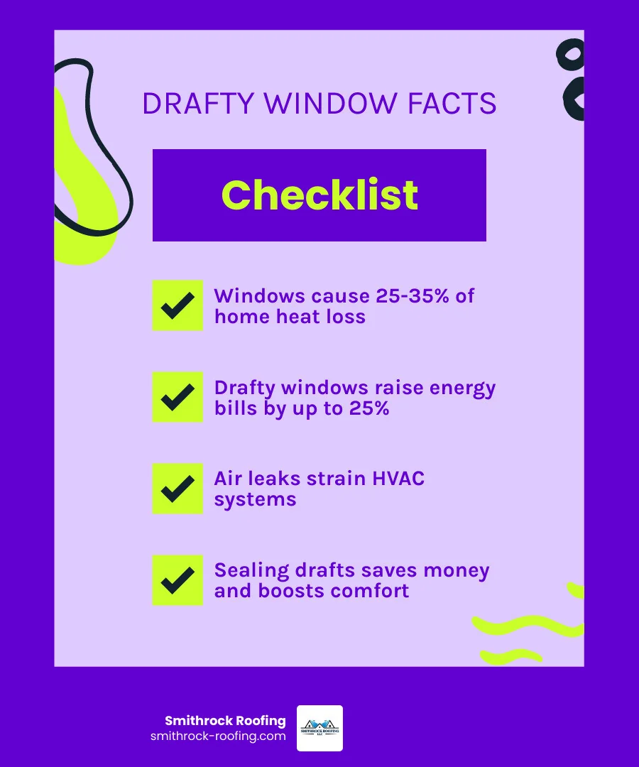 infographic showing home heat loss percentages by area including windows doors and walls - best way to block drafty windows