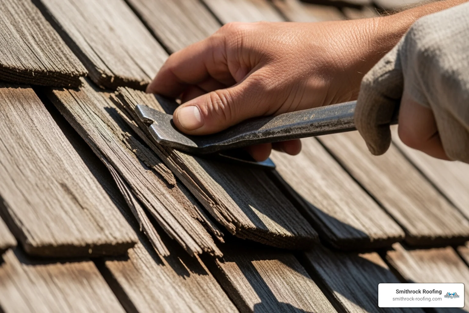 removal of a damaged shingle with a pry bar - shingle siding repair removal of a damaged shingle with a pry bar - shingle siding repair