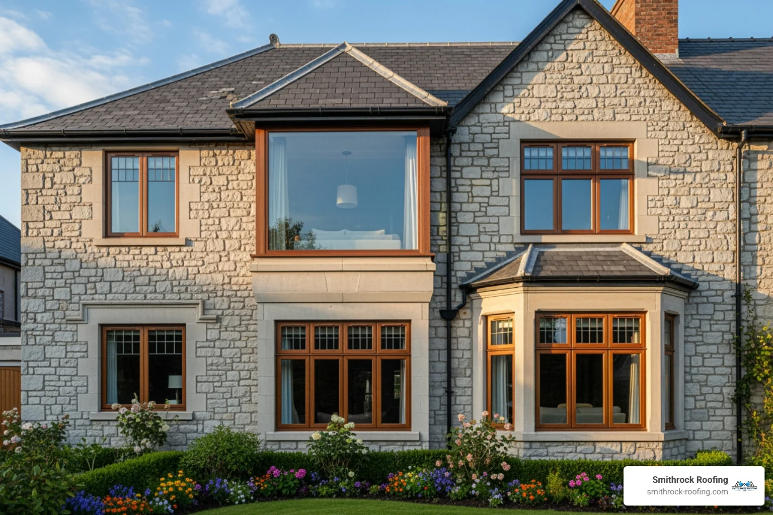 showcasing different window styles on a house facade - find window installers