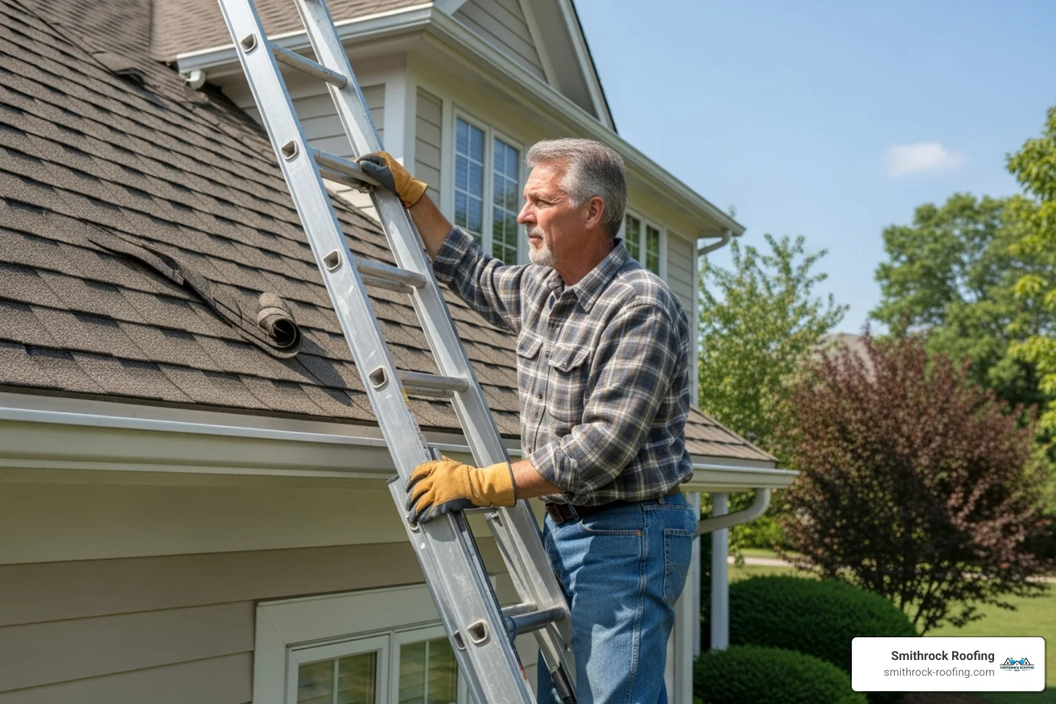 homeowner inspecting roof - best roofing and siding homeowner inspecting roof - best roofing and siding