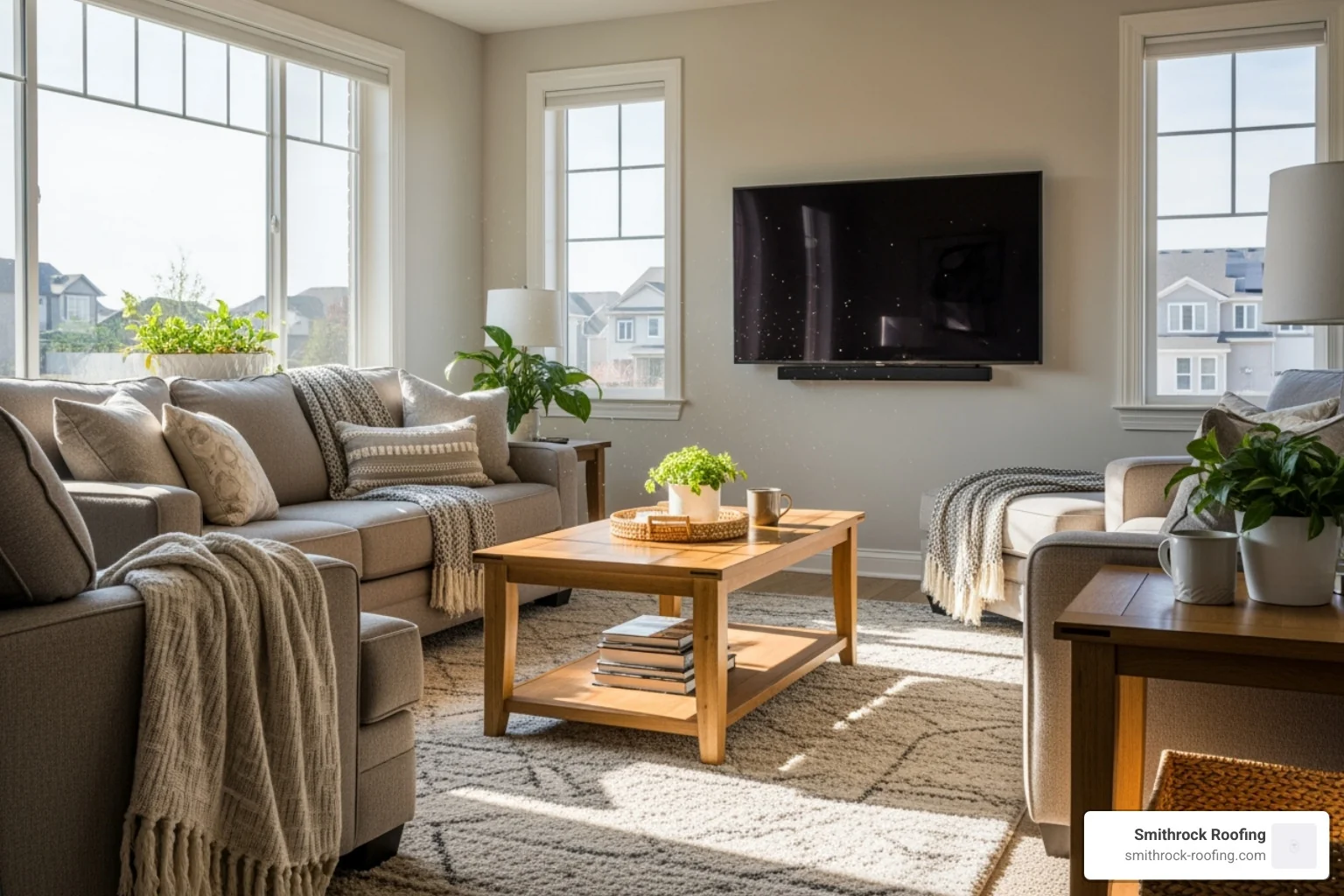 comfortable family room with sunlight streaming through new, energy-efficient windows - window replacement winston salem comfortable family room with sunlight streaming through new, energy-efficient windows - window replacement winston salem