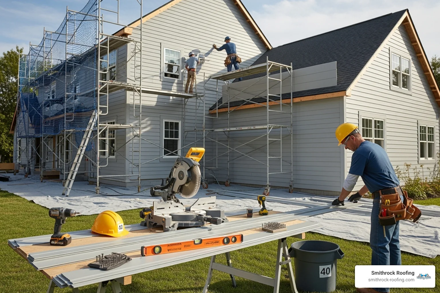 clean and organized siding installation worksite - siding contractors clean and organized siding installation worksite - siding contractors