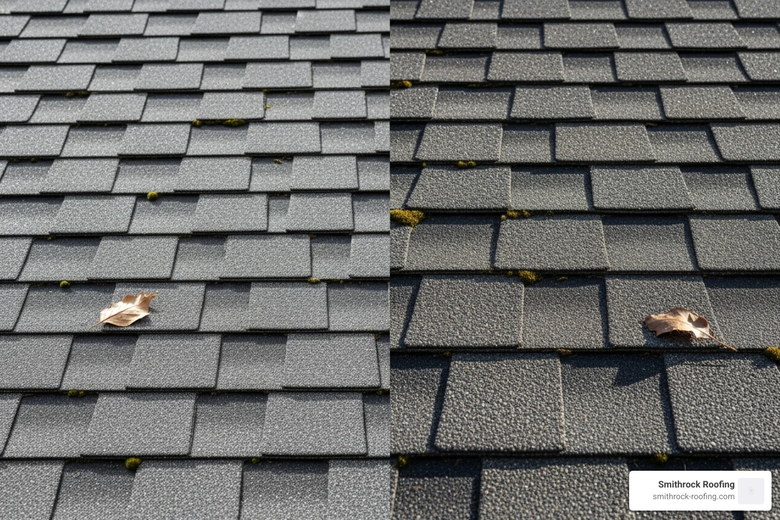 showing a side-by-side comparison of 3-tab shingles and architectural shingles - shingle roof replacement NC showing a side-by-side comparison of 3-tab shingles and architectural shingles - shingle roof replacement NC