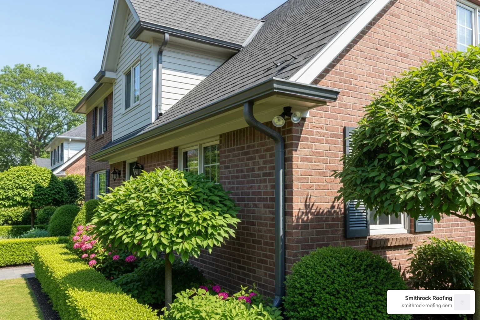 clean well-maintained gutter and downspout - cost to install gutter drainage clean well-maintained gutter and downspout - cost to install gutter drainage