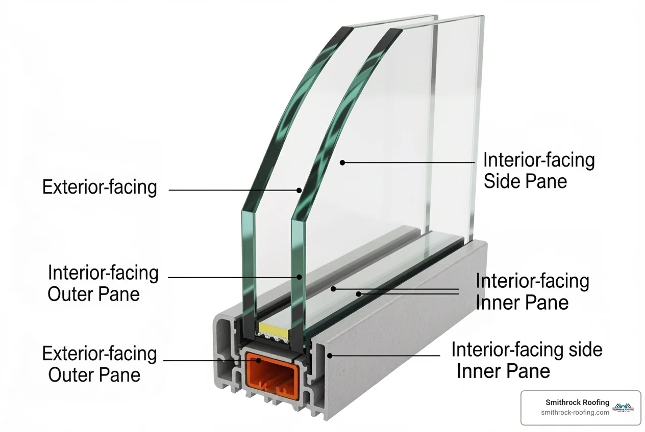 diagram illustrating the four surfaces of a double-pane Insulated Glass Unit (IGU) - insulated low e glass diagram illustrating the four surfaces of a double-pane Insulated Glass Unit (IGU) - insulated low e glass