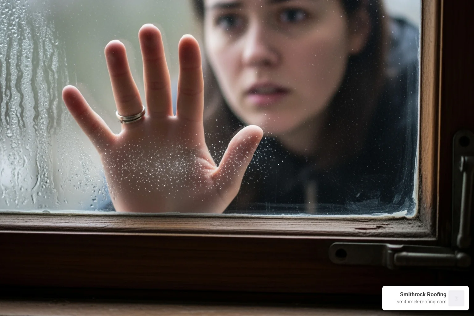 A homeowner checking a drafty window with their hand, feeling cold air. - window and door replacement A homeowner checking a drafty window with their hand, feeling cold air. - window and door replacement