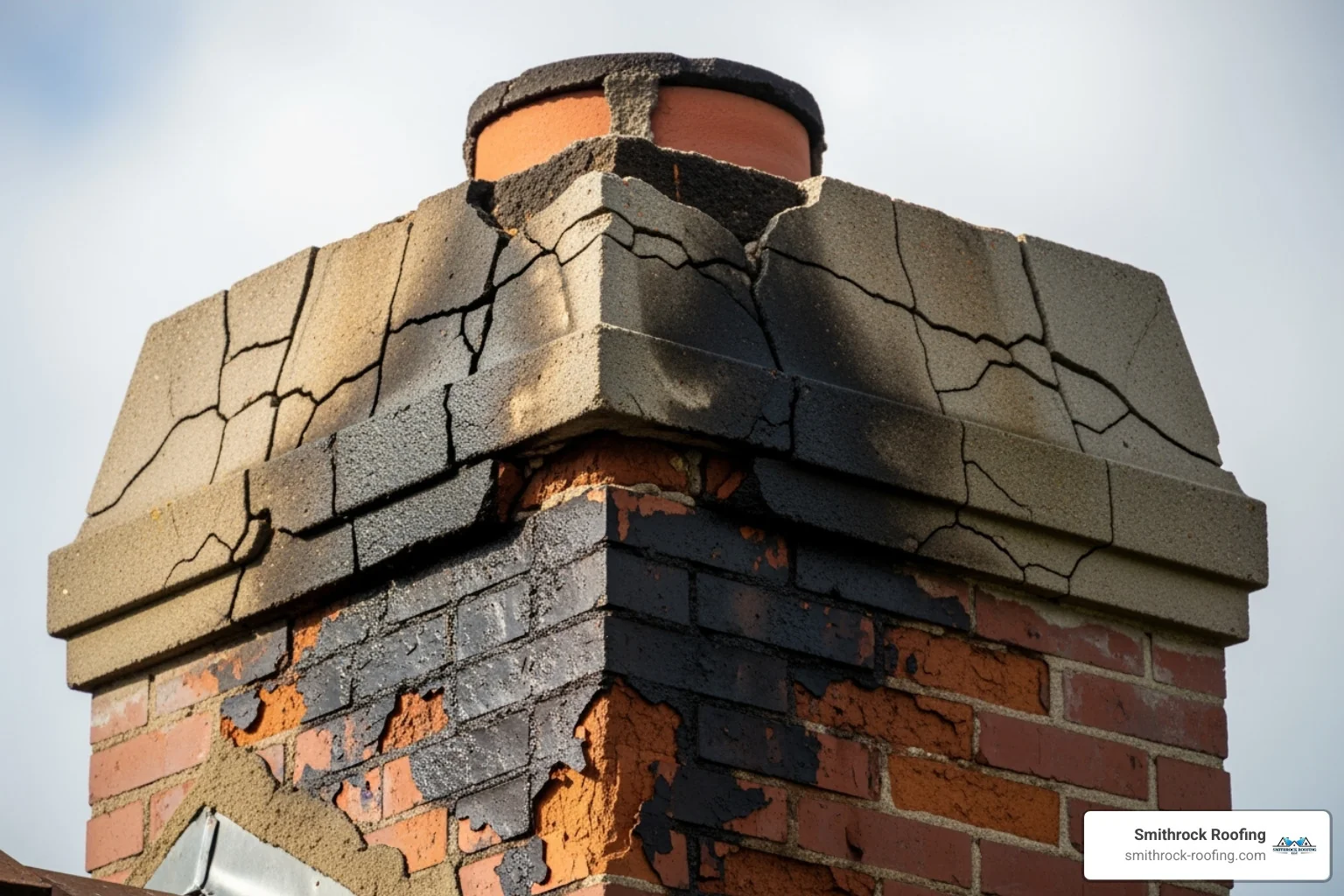 water damage on a chimney crown without a cap - cap for fireplace water damage on a chimney crown without a cap - cap for fireplace
