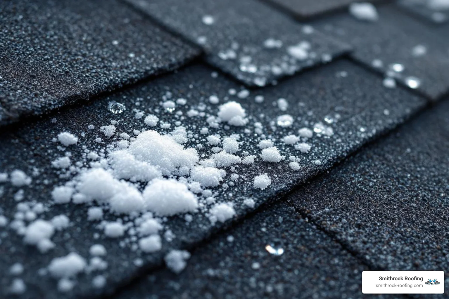 close-up hail damage on an asphalt shingle - residential roof storm damage close-up hail damage on an asphalt shingle - residential roof storm damage