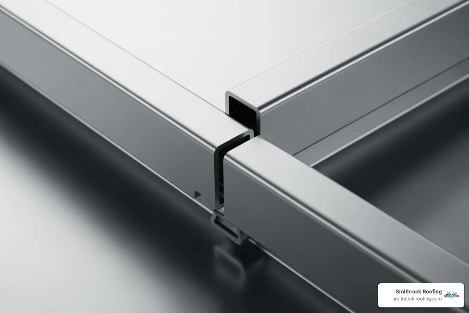 close-up view showing the "snap" mechanism of two panels - snap lock metal roofing price close-up view showing the "snap" mechanism of two panels - snap lock metal roofing price