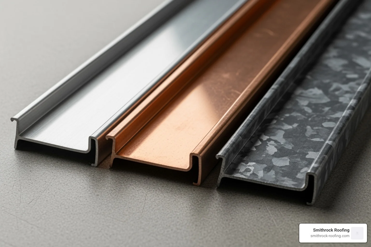 swatches of different gutter materials like aluminum, copper, and steel - seamless gutter installation swatches of different gutter materials like aluminum, copper, and steel - seamless gutter installation
