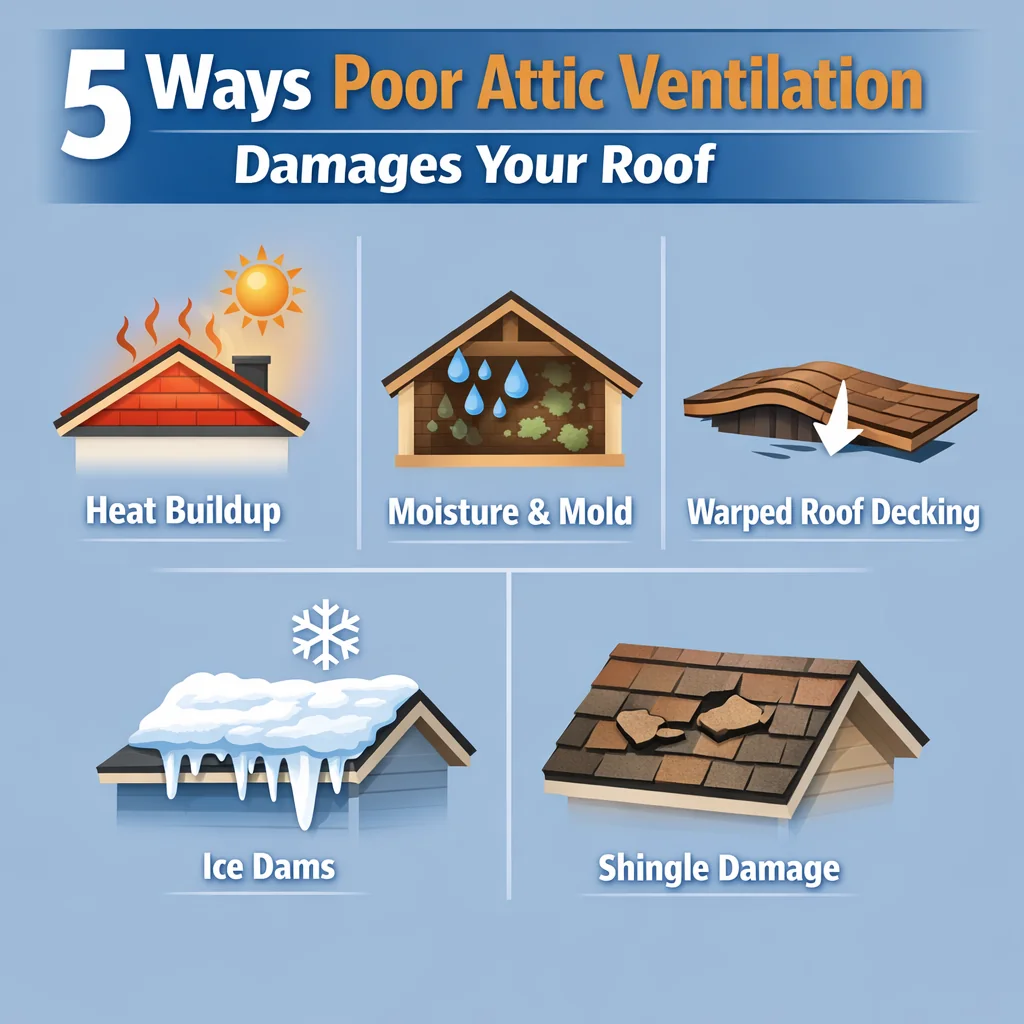 5 Ways Poor Attic Ventilation Damages Your Roof