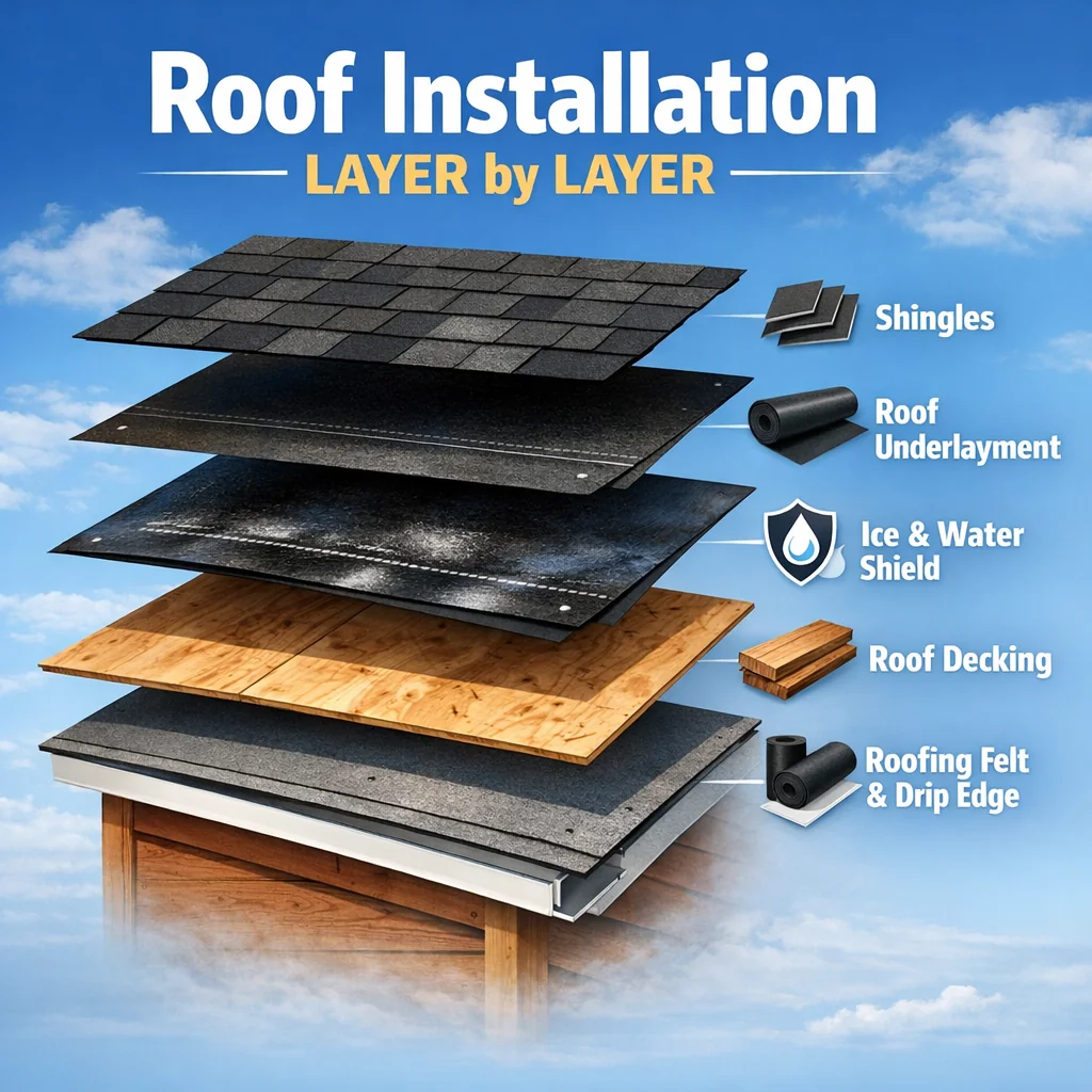 Roof Installation Layer by Layer