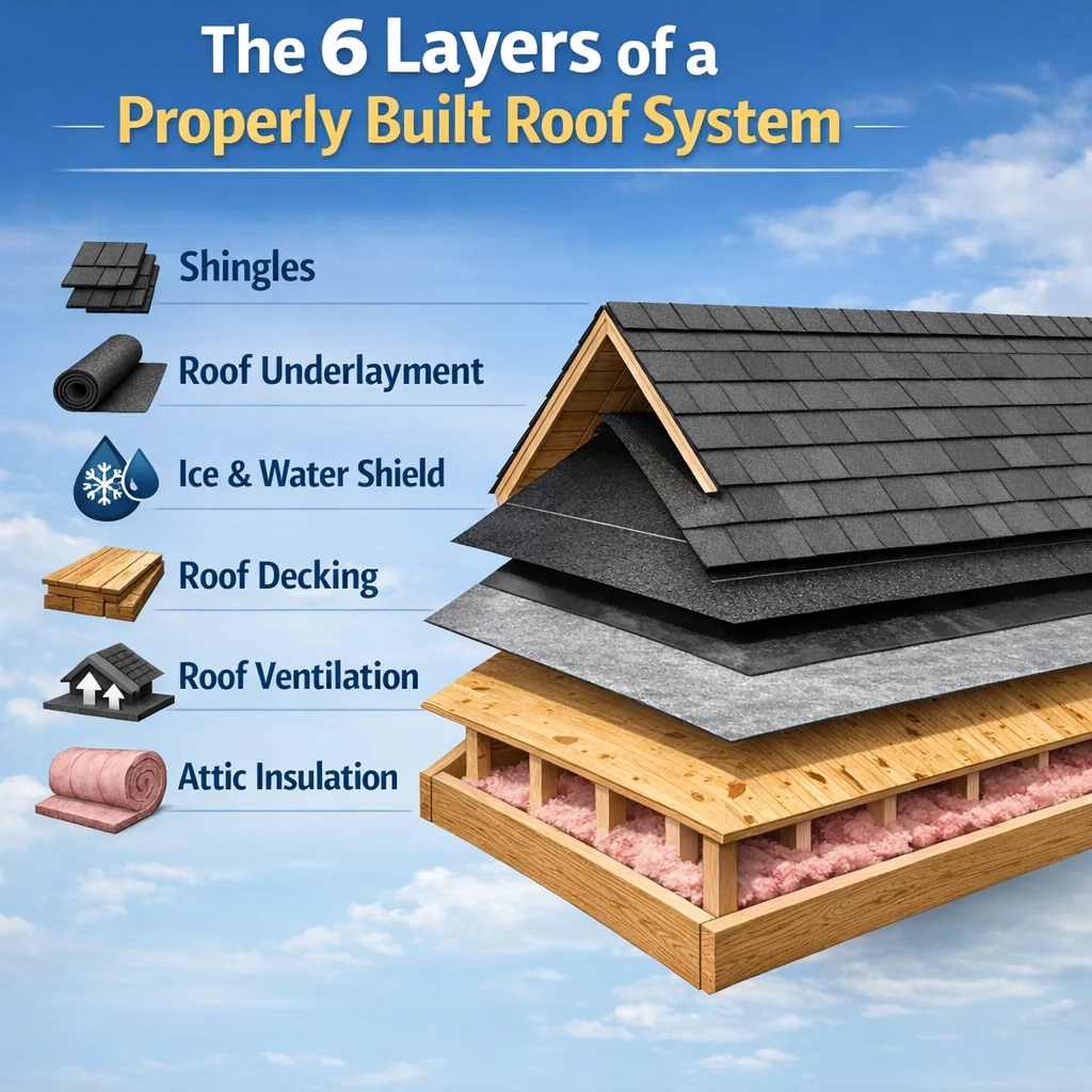 The 6 Layers of a Properly Built Roof System