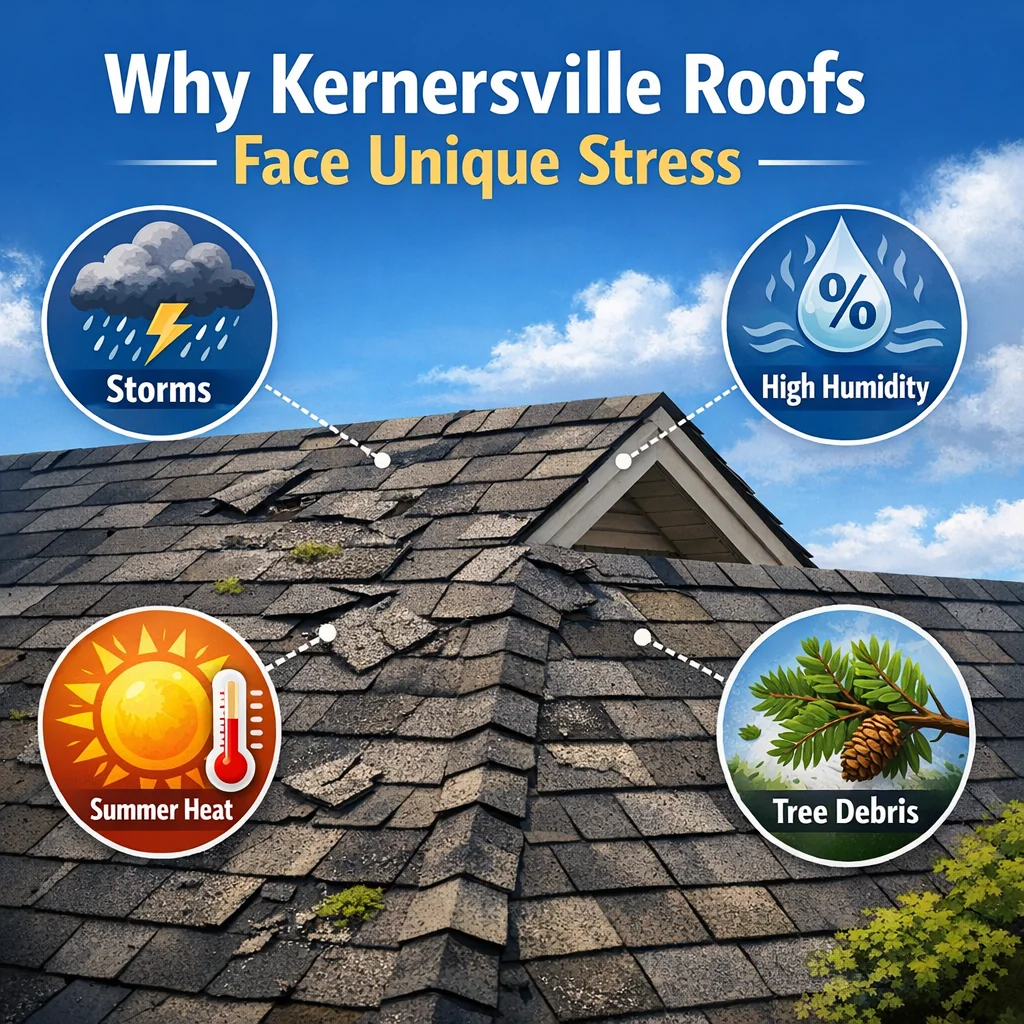 Why Kernersville Roofs Face Unique Stress