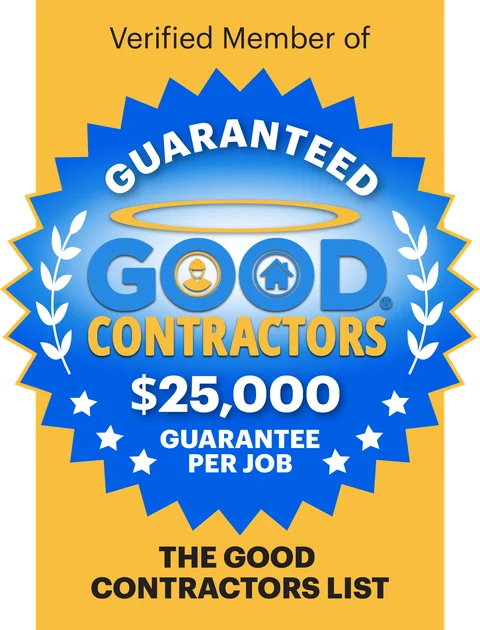 Good Contractors List verified member badge — $25,000 Quality of Work Guarantee