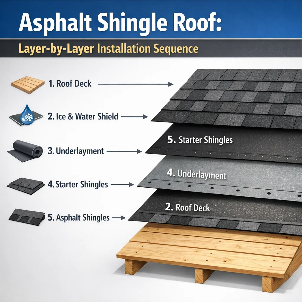 Asphalt Shingle Roof: Layer-by-Layer Installation Sequence