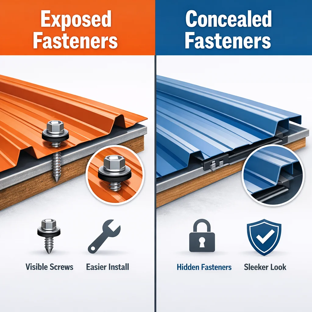 Exposed vs. Concealed Fasteners