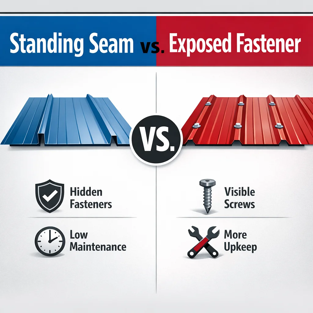 Standing Seam vs. Exposed Fastener