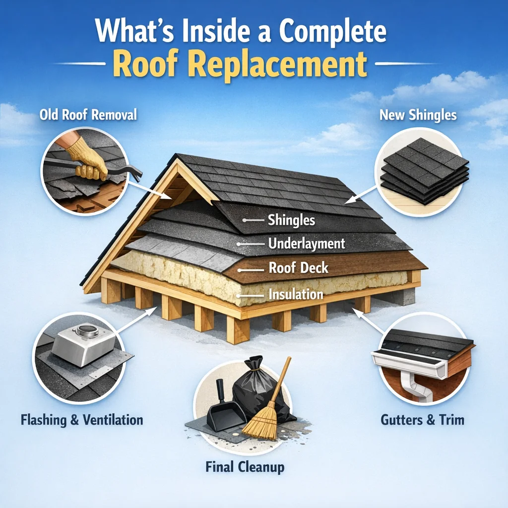 What's Inside a Complete Roof Replacement