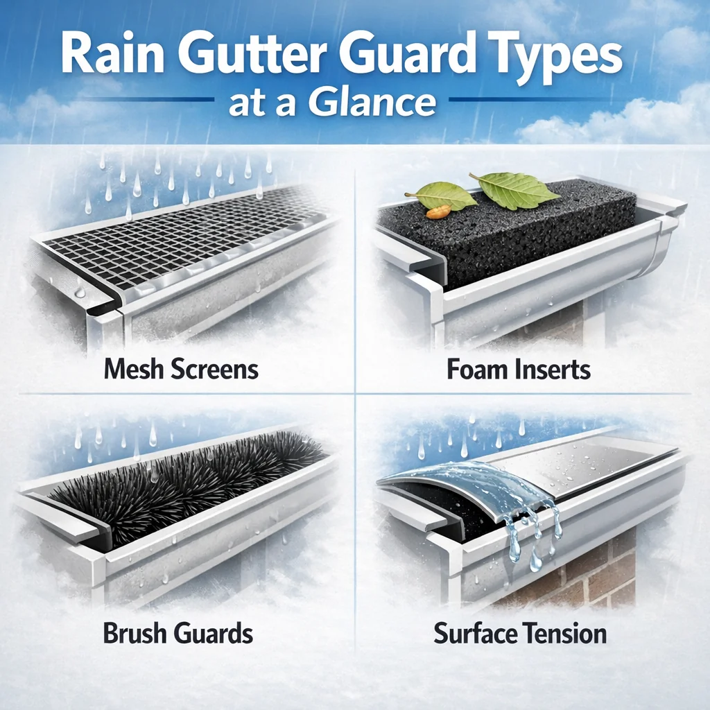 Rain Gutter Guard Types at a Glance