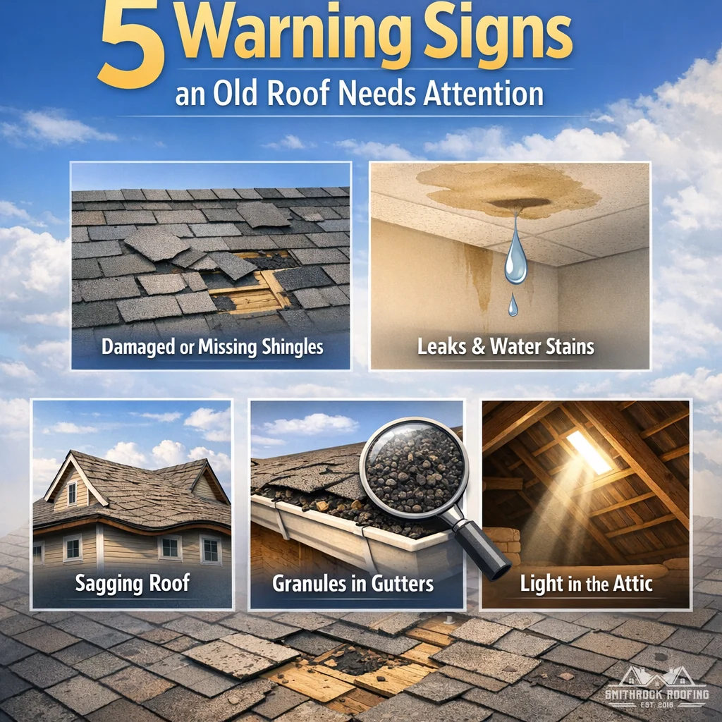 Illustration: 5 Warning Signs an Old Roof Needs Attention