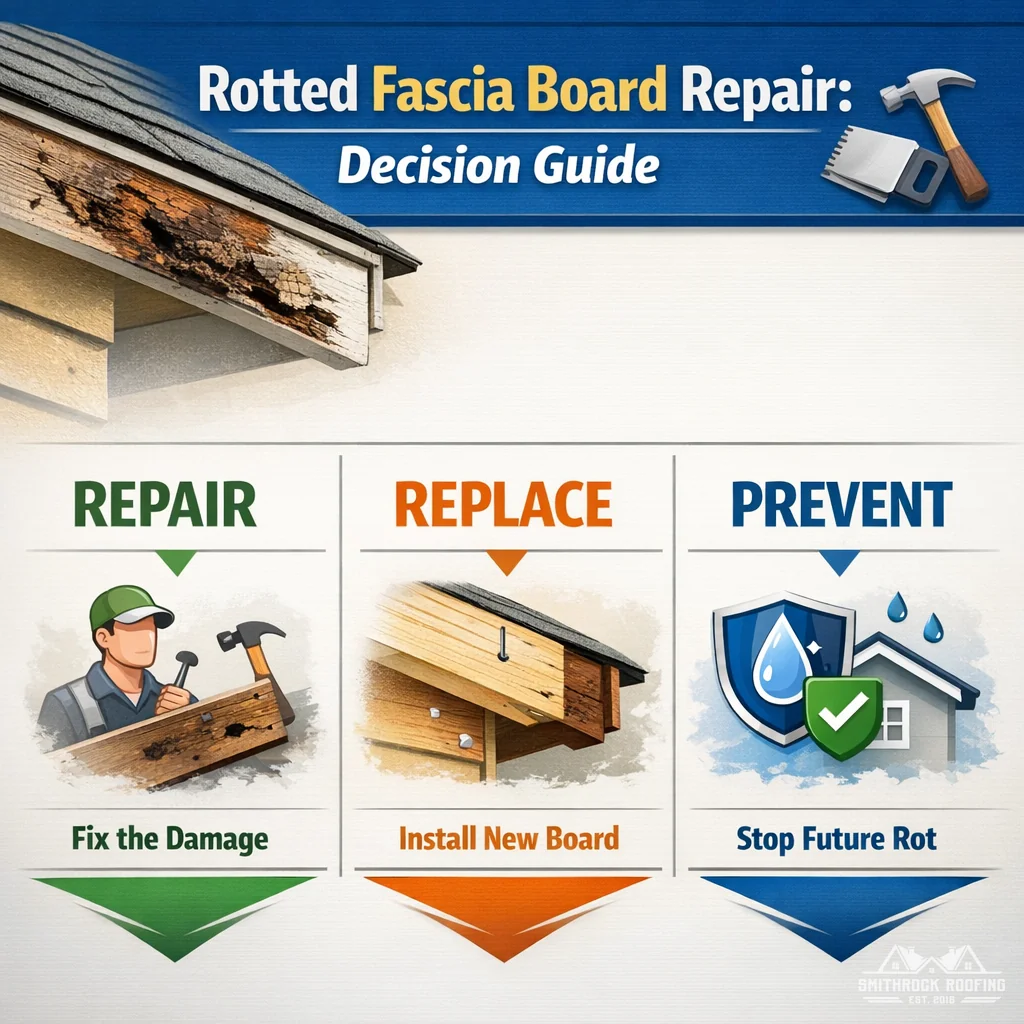 Illustration: Rotted Fascia Board Repair: Decision Guide