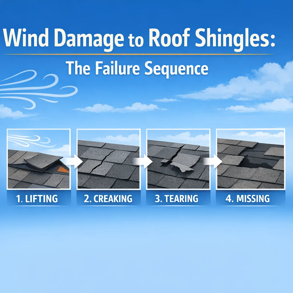 Wind Damage to Roof Shingles: The Failure Sequence